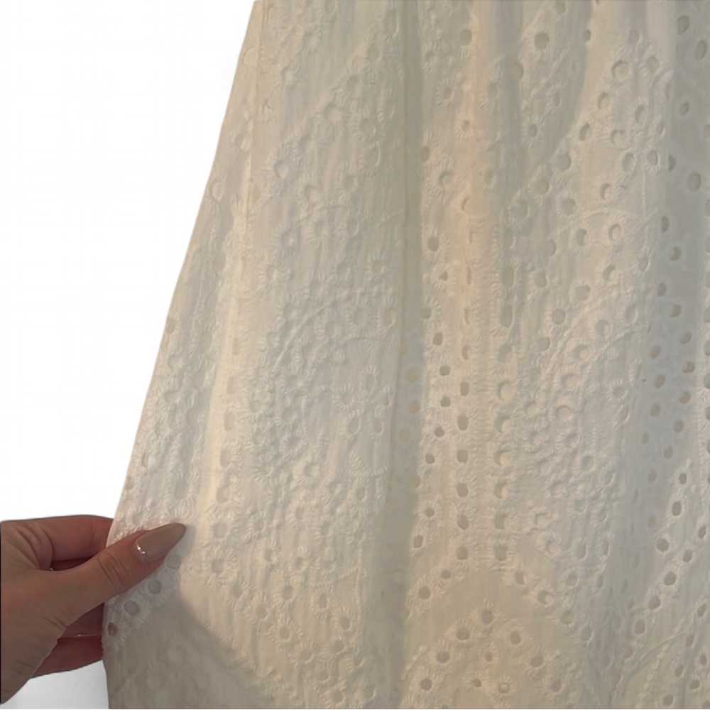 Betsey Johnson Off Shoulder Eyelet Lace Dress White XS - Picture 8 of 12